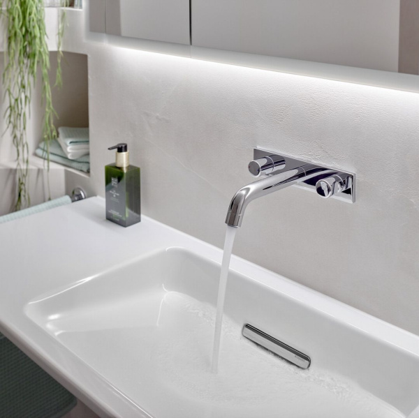 Смеситель для раковины Geberit ONE настенный, двухручковый, 116.460.21.1