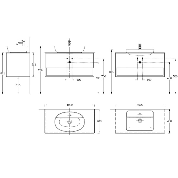 Тумба под раковину Kerama Marazzi Plaza Modern PLB.M.100.1\OAK.O