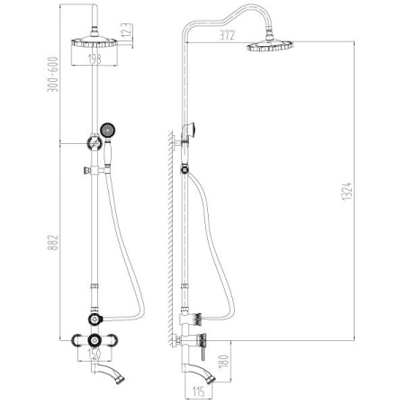 Душевая стойка Lemark Jasmine (LM6662B)