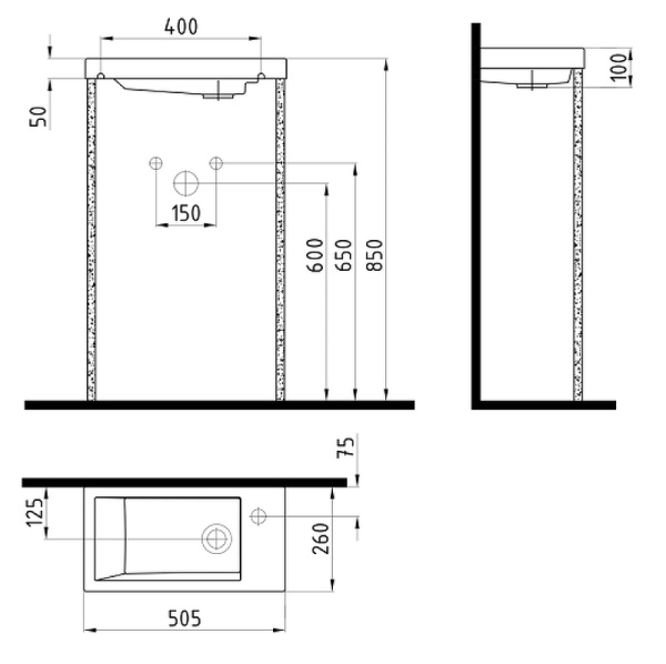 Раковина подвесная (80х46,5) Infinitum  INLK05001FD1W5000