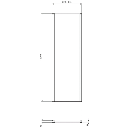 Реверсивная фиксированная панель 70 см Ideal Standard I.Life L, T4861EO