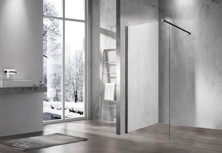 Душевая перегородка Vincea Walk-In VSW-1H120CLB (120х200) черный матовый, стекло прозрачное