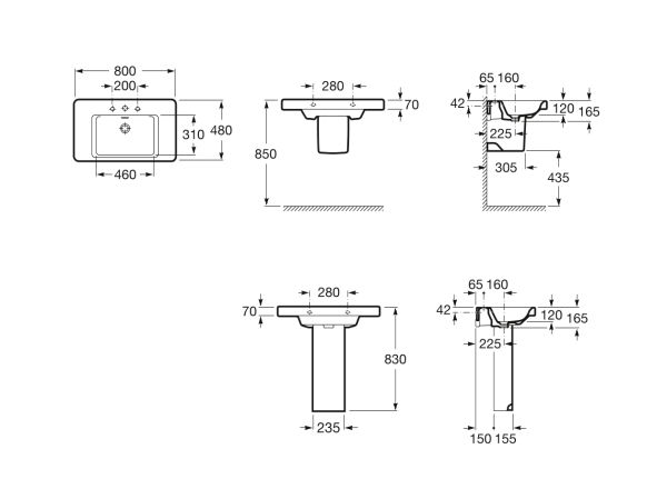 Раковина подвесная (80х48) Roca Khroma  327650000