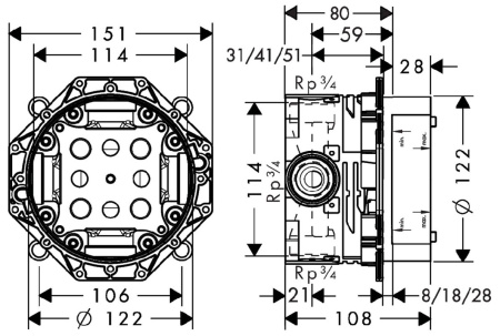 Душевой комплект Hansgrohe Crometta E 240 1jet 27957000