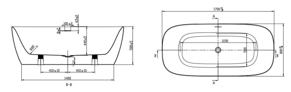 Ванна акриловая (170х80) Art&Max Verona AM-VER-1700-800