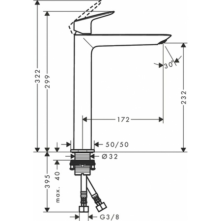 Смеситель для раковины Hansgrohe Logis Fine 71258000