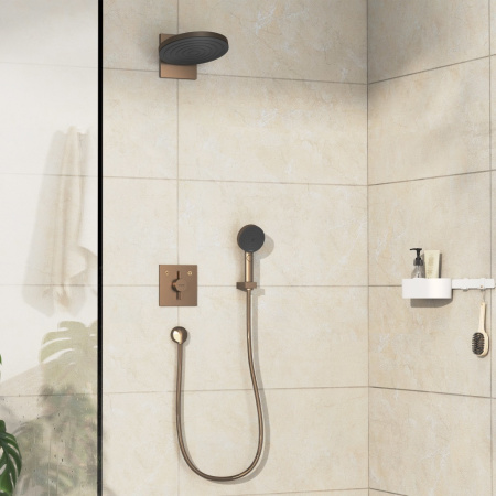 Смеситель для ванны на 2 потребителя Hansgrohe DuoTurn E 75417140 шлифованная бронза