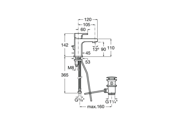 Смеситель для раковины Roca L90 5A3A01C00