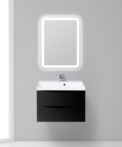 База под раковину подвесная BelBagno MARINO-CER-700-2C-SO-NL-P Nero Lucido