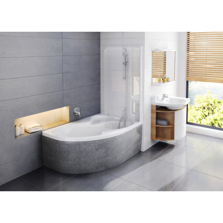 Шторка на ванну (100х150) Ravak Chrome CVSK1 Rosa 160/150 R 7QRS0100Y1 Transparent