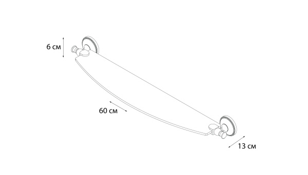 Полка стеклянная Grampus Alfa, GR-9503
