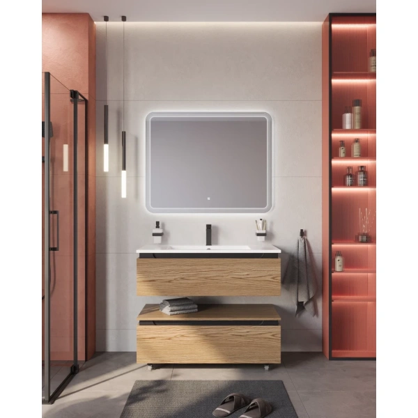 Тумба под раковину Cezares SLIDER-1000-1C-PI-RT-P дуб тангент