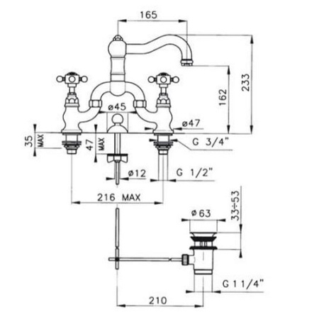 Смеситель Nicolazzi DAMES ANGLAISES 1419DB18
