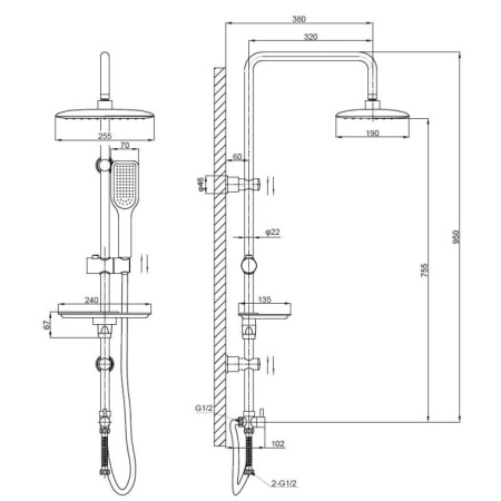 Душевая система Esko ST1250