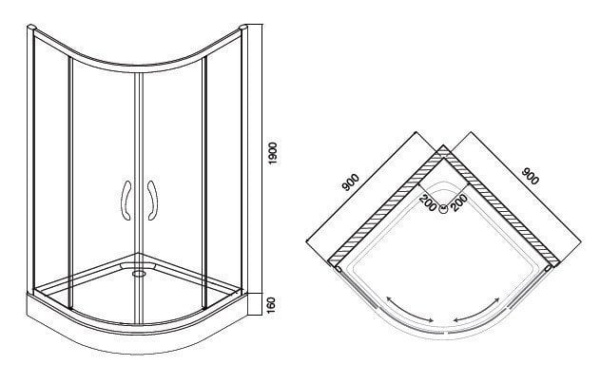 Душевой уголок AM.PM Like Twin Slide W80G-301-100MT