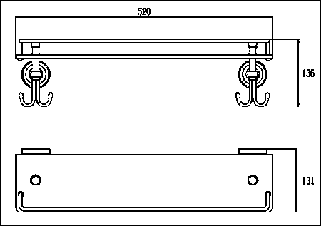 Полка Ganzer (золото) GZ 31007E