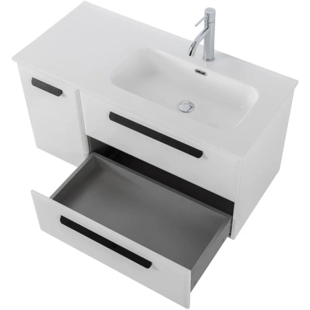 Тумба под раковину Cezares ECO-CER-N-1000-2C-1A-SO-BL-R Bianco Lucido без ручек