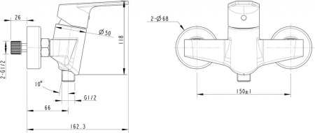 Смеситель для душа Bravat Line F95299C-1
