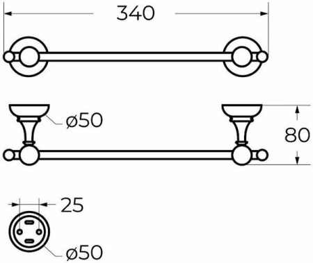 Полотенцедержатель Cezares Aphrodite APHRODITE-TH05-02-M