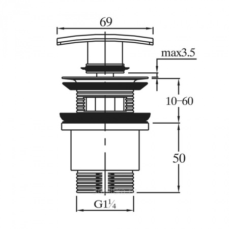 Донный клапан для раковины Raiber RLET-58