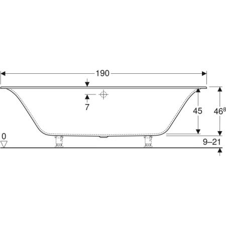Прямоугольная ванна Geberit Soana, с узкими краями, Duo 554.008.01.1