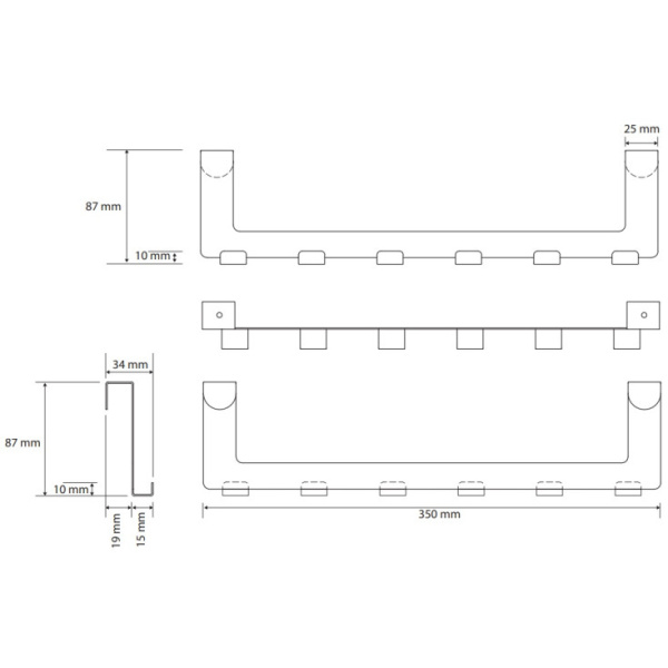 Дверная вешалка, 6 крючков Bemeta NEO 101106235