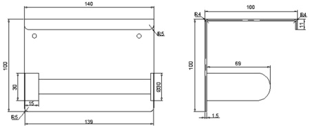 Держатель туалетной бумаги с полкой RUSH Edge ED77141 Gold
