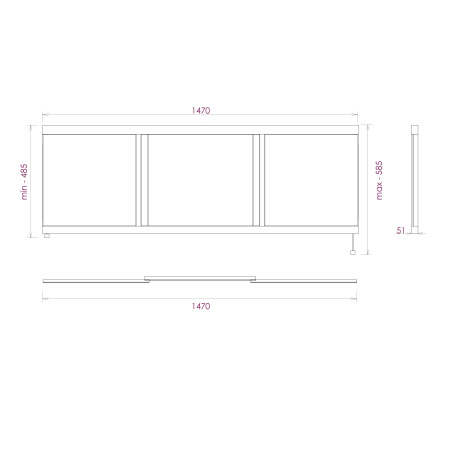 Экран под ванну Onika Одио 150 515018