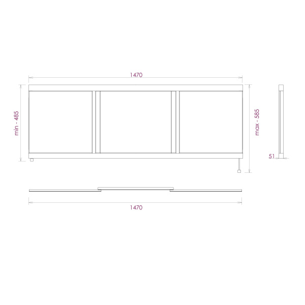 Экран под ванну Onika Одио 150 515018