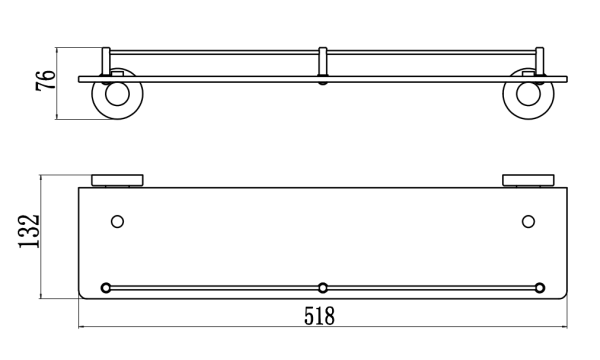 Полка прямая стеклянная Savol 56 S-005691