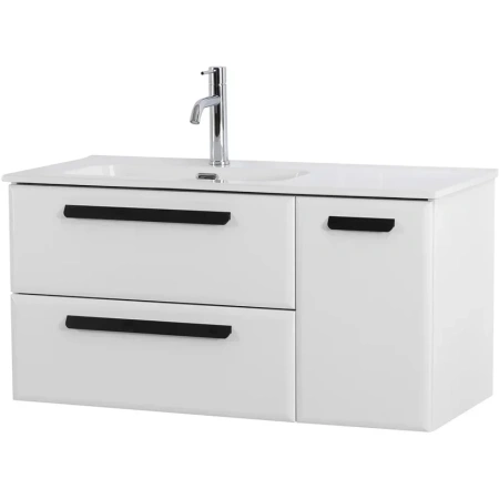 Тумба под раковину Cezares ECO-CER-N-1000-2C-1A-SO-BL-L Bianco Lucido без ручек