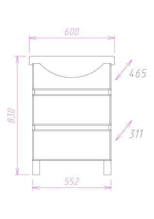 Тумба под раковину напольная Onika Элита 60 106120