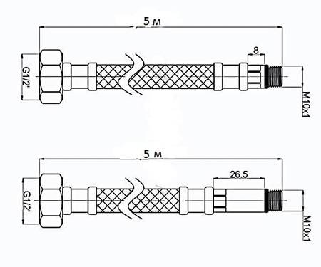 Подводка для стиральных машин Raiber R055500