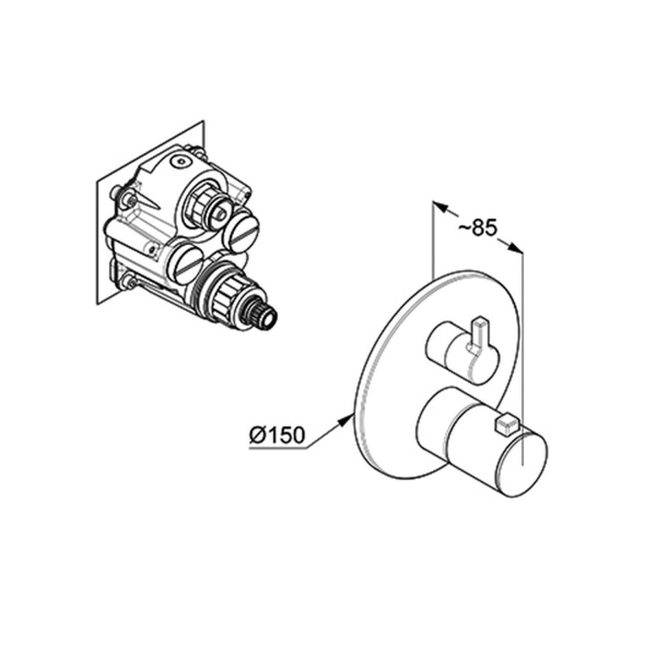 Смеситель для ванны термостатический Kludi Nova Fonte Puristic 208855315