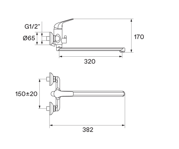 Смеситель для ванны Santek Нико  WH5A12005C001