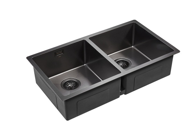 Кухонная мойка Paulmark Dopplet PM507844-GM вороненая сталь