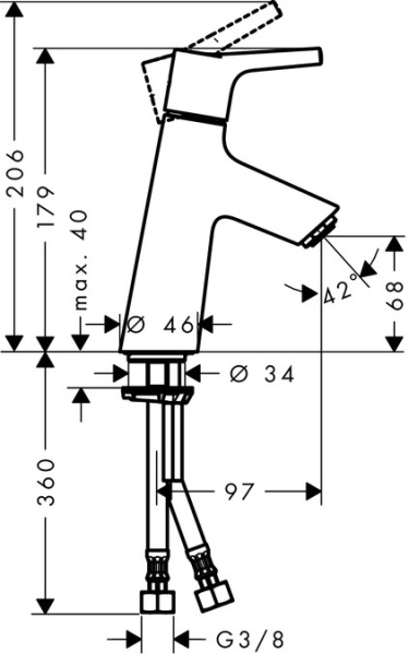 Смеситель для раковины Hansgrohe Talis S 80 72014000, хром