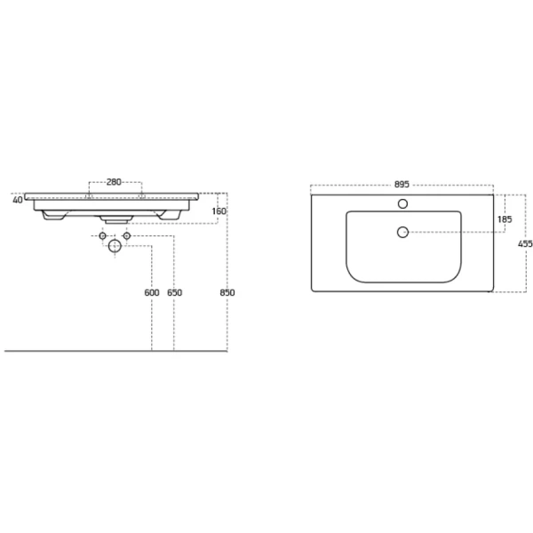 Раковина (89,5х45,5) Misty Soft 13090-KL