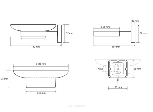 Мыльница Bemeta Tasi 154108022