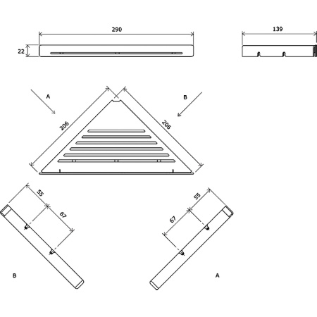 Полка угловая  Ravak Slim C X07P650