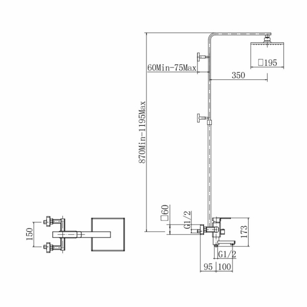 Душевая система с изливом Fashun  A2420 Душевая система с изливом Fashun  A2420
