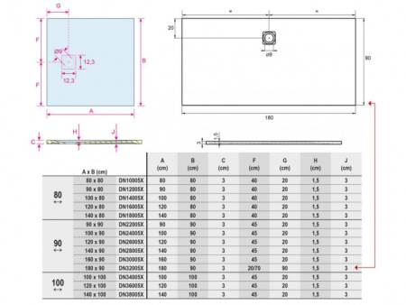 Душевой поддон (80х80) Riho Velvet Sole D006001105