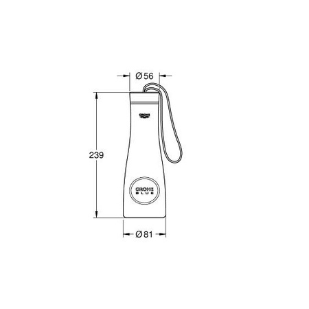 Спортивная питьевая бутылка GROHE Blue, пластик 40848 000 (40848000)