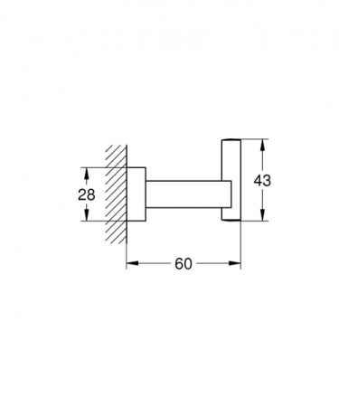 Крючок для банного халата Grohe Essentils Cube 40511 AL1 (40511AL1) темный графит матовый