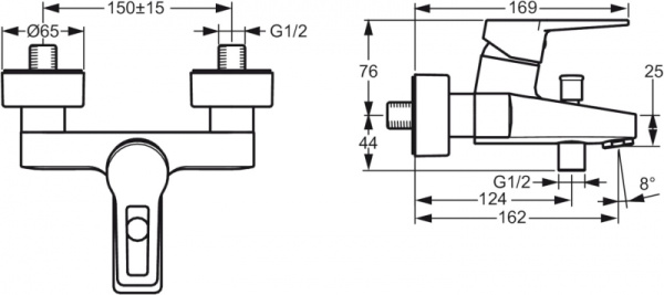 Смеситель для ванны и душа Oras Twista 3840BU