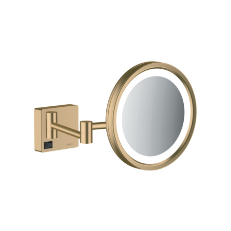 Косметическое зеркало с подсветкой Hansgrohe AddStoris 41790140 шлифованная бронза