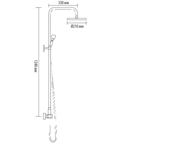Душевая система с изливом Bronze de Luxe WINDSOR 10120R