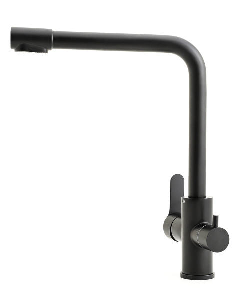 Смеситель для кухни однорычажный с каналом для питьевой воды Orange Steel M99-008b черный