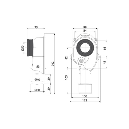 Сифон для писсуара AlcaPlast A45C