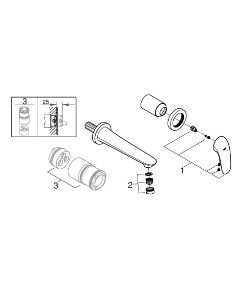 Смеситель для раковины Grohe Eurostyle New 29097 LS3 (29097LS3) белая луна